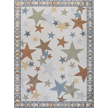Star Gazer Geometric Machine-washable Area Rug